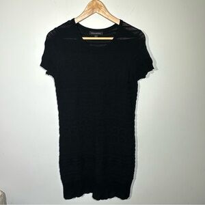 BANANA REPUBLIC Preppy Black Crochet Coktail Mini Dress Size S Petite